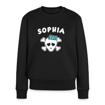 Piratin Sophia Design für Mädchen und Frauen - Frauen Premium Bio Pullover - Schwarz - Vorne - Julia (174cm)