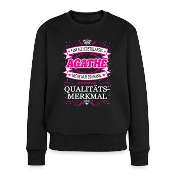 Caractéristique de qualité Agathe tout simplement une tenue de première classe - Pull Premium bio Femme - noir - Devant - Julia (174cm)