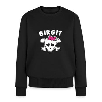 Piratin Birgit Design für Mädchen und Frauen - Frauen Premium Bio Pullover - Schwarz - Vorne - Julia (174cm)