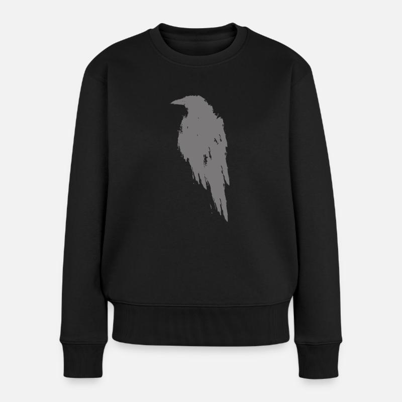 Belle observation des oiseaux corbeau noir. Oiseaux Silho - Pull Premium bio Femme - noir