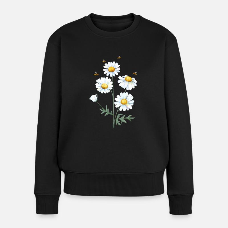 Marguerites Daisy Summer Daisies Jardin de fleurs - Pull Premium bio Femme - noir