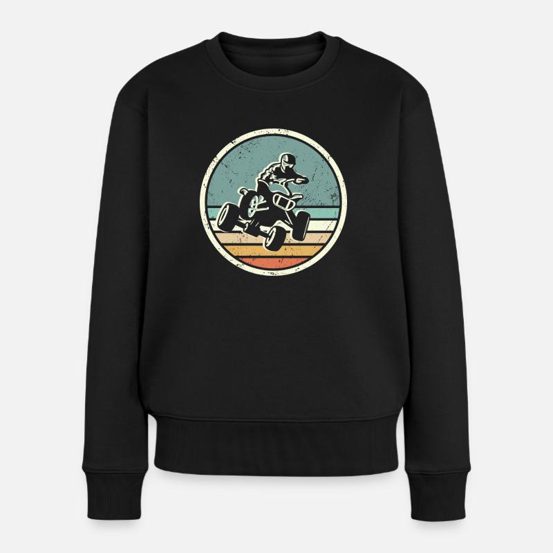 ATV Biker Offroad Grafik Quadfahrer Quad - Frauen Premium Bio Pullover - Schwarz