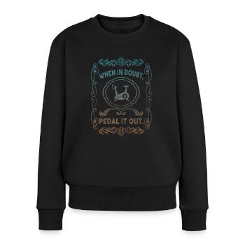 Wenn es zweifelt, treten Sie es aus - Frauen Premium Bio Pullover - Schwarz - Vorne - Julia (174cm)