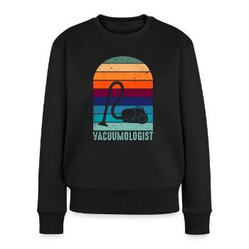 Vakuumloge Staubsauger - Frauen Premium Bio Pullover - Schwarz - Vorne - Julia (174cm)