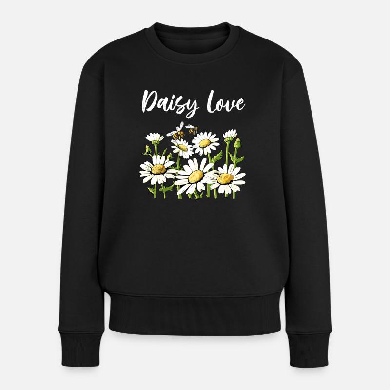 Gänseblümchen-Liebe - Frauen Premium Bio Pullover - Schwarz
