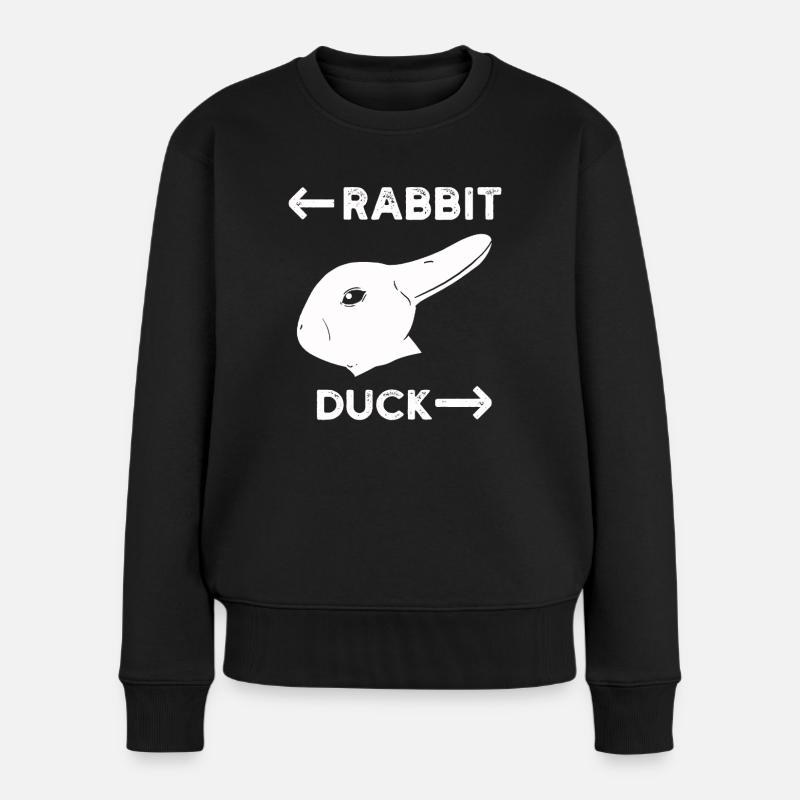Wittgensteins Hasen-Enten-Illusion - Frauen Premium Bio Pullover - Schwarz