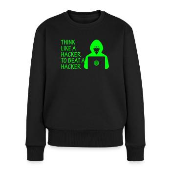 Cybersicherheitsexpertise von ethischen Hackern - Frauen Premium Bio Pullover - Schwarz - Vorne - Julia (174cm)