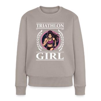 Triathlon Girl – For the endurance athlete - Women's Premium Organic Jumper - taupe - Front - Julia (174cm)