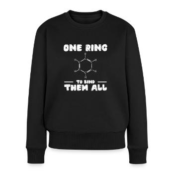 Chemie Benzolring Molekül Bindung - Frauen Premium Bio Pullover - Schwarz - Vorne - Julia (174cm)