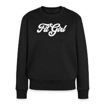 t-shirt fitgirl fit girl fitness sport cadeau - Pull Premium bio Femme - noir - Devant - Julia (174cm)