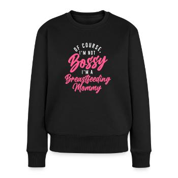 Silent Bossy Mère allaitante normalisée - Pull Premium bio Femme - noir - Devant - Julia (174cm)