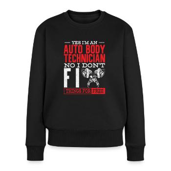 Karosserietechniker Fahrzeugreparatur Autowartung - Frauen Premium Bio Pullover - Schwarz - Vorne - Julia (174cm)