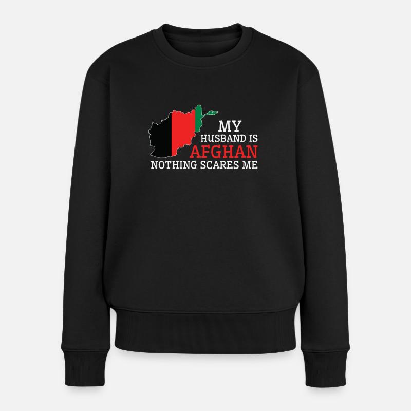 Nichts macht mir Angst Afghanischer Ehemann - Frauen Premium Bio Pullover - Schwarz