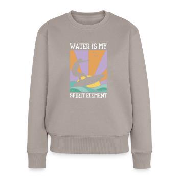 Water Wave Spirit Element Ocean Surfer - Women's Premium Organic Jumper - taupe - Front - Julia (174cm)