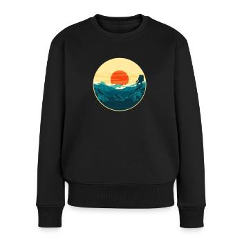 Wandern Berggipfel Landschaft Schöne Aussicht - Frauen Premium Bio Pullover - Schwarz - Vorne - Julia (174cm)