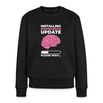 Installing Knowledge Update Student Brain Loading - Women's Premium Organic Jumper - black - Front - Julia (174cm)