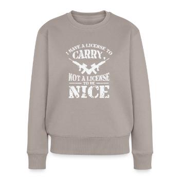Waffen Pistolenliebhaber Waffenbesitzer Schießen - Frauen Premium Bio Pullover - Taupe - Vorne - Julia (174cm)