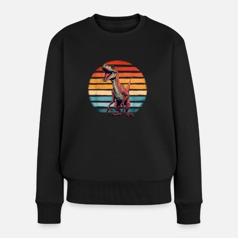 Velociraptor Dinosaurier Dino Paläontologe - Frauen Premium Bio Pullover - Schwarz