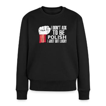 Polish Pride Poland Flag Grown Polish Roots - Women's Premium Organic Jumper - black - Front - Julia (174cm)