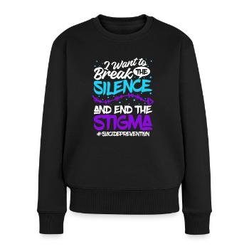Monat der Suizidprävention 988 Unterstützung der - Frauen Premium Bio Pullover - Schwarz - Vorne - Julia (174cm)