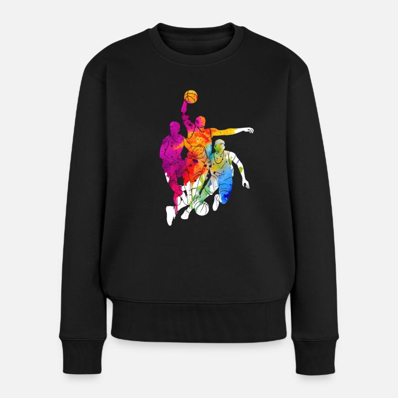 BASKETBALLER BASKETBALL - Frauen Premium Bio Pullover - Schwarz