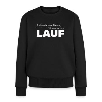 Therapie LAUF - Frauen Premium Bio Pullover - Schwarz - Vorne - Julia (174cm)