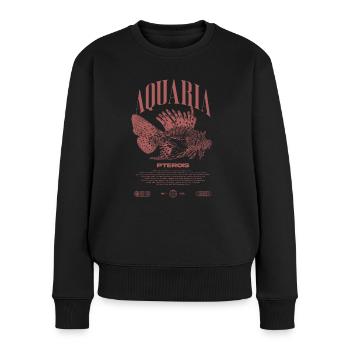 Poisson-lion marin gardien de poisson moderne streetwear - Pull Premium bio Femme - noir - Devant - Julia (174cm)