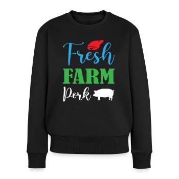 Porc fermier frais - Pull Premium bio Femme - noir - Devant - Julia (174cm)