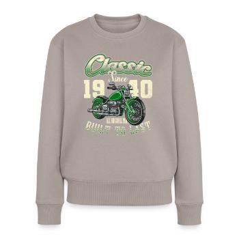 Motorcycle Bikers Motorbike Birthday Born In 1931 - Women's Premium Organic Jumper - taupe - Front - Julia (174cm)