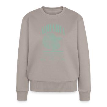 Betta Fish Keeper Moderne Streetwear - Frauen Premium Bio Pullover - Taupe - Vorne - Julia (174cm)