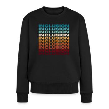 Inklusion, Vielfalt & Gleichberechtigung fördern - Frauen Premium Bio Pullover - Schwarz - Vorne - Julia (174cm)