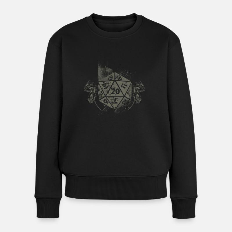 Dragons Vintage D20 Dice Tabletop RPG - Women's Premium Organic Jumper - black