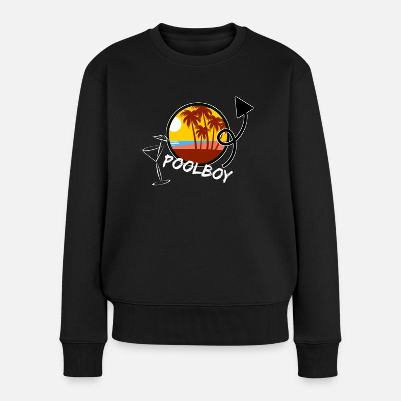 Poolboy Pooljunge Sixpack Training Animateur Shirt - Frauen Premium Bio Pullover - Schwarz