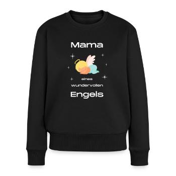 Mama eines wundervollen Engels - Frauen Premium Bio Pullover - Schwarz - Vorne - Julia (174cm)