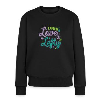 Lord Love a Lefty Gaucher Écrire - Pull Premium bio Femme - noir - Devant - Julia (174cm)