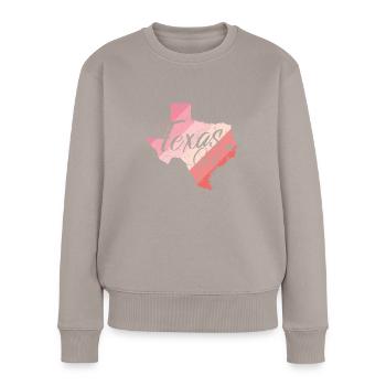 Texas Girl Map Outline USA Amérique - Pull Premium bio Femme - taupe - Devant - Julia (174cm)