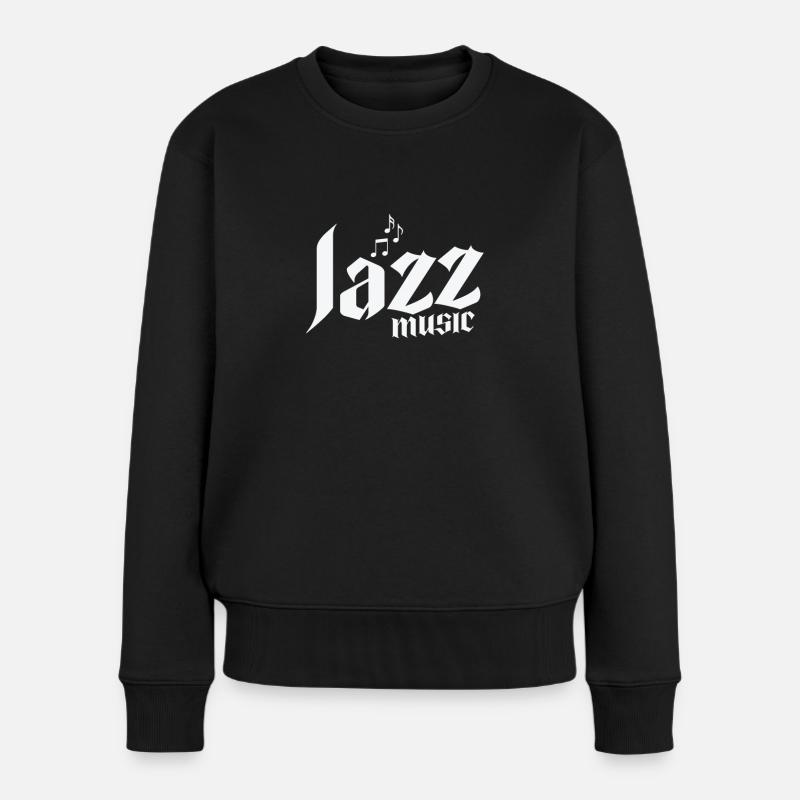 Jazz Music Musik Saxophon Improvisiert - Frauen Premium Bio Pullover - Schwarz