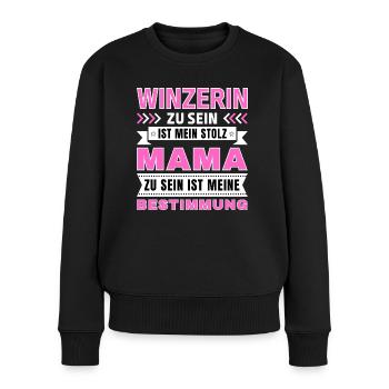 Winzerin zu sein ist mein Stolz; Mama Geschenk - Frauen Premium Bio Pullover - Schwarz - Vorne - Julia (174cm)