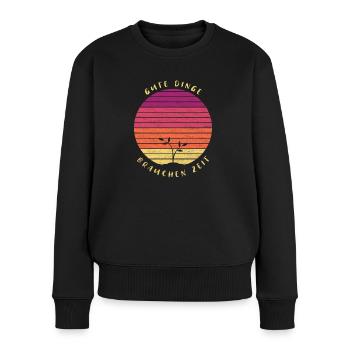 Garten, Gartenarbeit, Geschenk, Spruch - Frauen Premium Bio Pullover - Schwarz - Vorne - Julia (174cm)