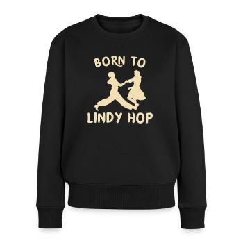 Lindy Hop | Swing | Swing Musik | Geschenkidee - Frauen Premium Bio Pullover - Schwarz - Vorne - Julia (174cm)
