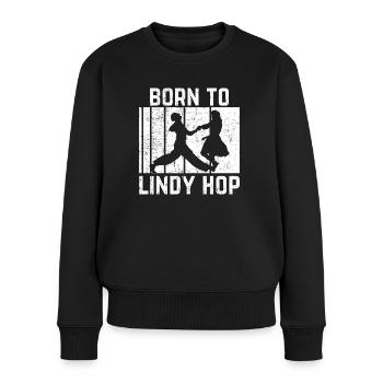 Lindy Hop | Swing | Swing Musik | Geschenkidee - Frauen Premium Bio Pullover - Schwarz - Vorne - Julia (174cm)