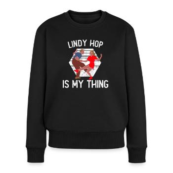 Lindy Hop | Swing | Swing Musik | Geschenkidee - Frauen Premium Bio Pullover - Schwarz - Vorne - Julia (174cm)