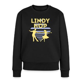 Lindy Hop | Swing | Swing Musik | Geschenkidee - Frauen Premium Bio Pullover - Schwarz - Vorne - Julia (174cm)