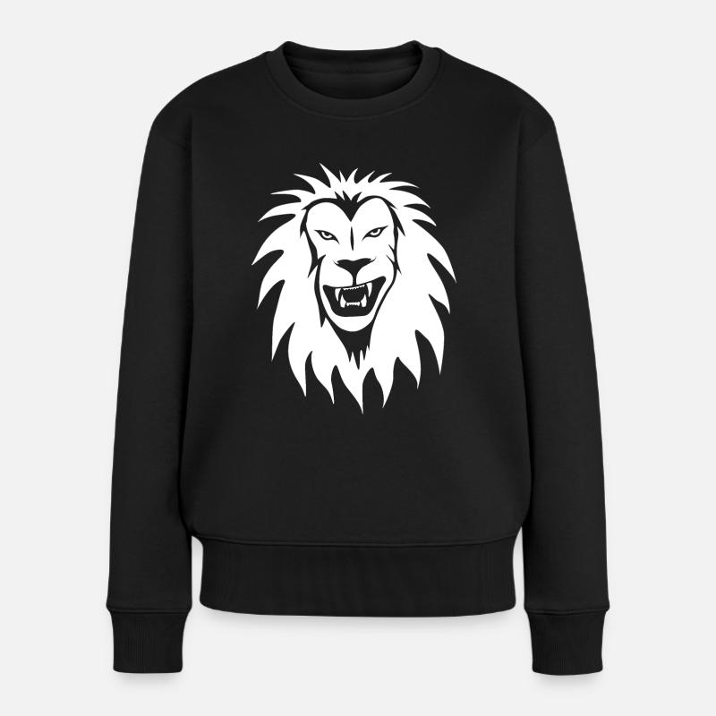 Löwe - Frauen Premium Bio Pullover - Schwarz