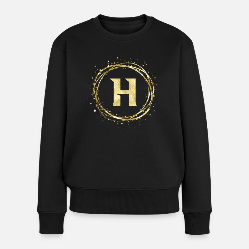 H - Frauen Premium Bio Pullover - Schwarz