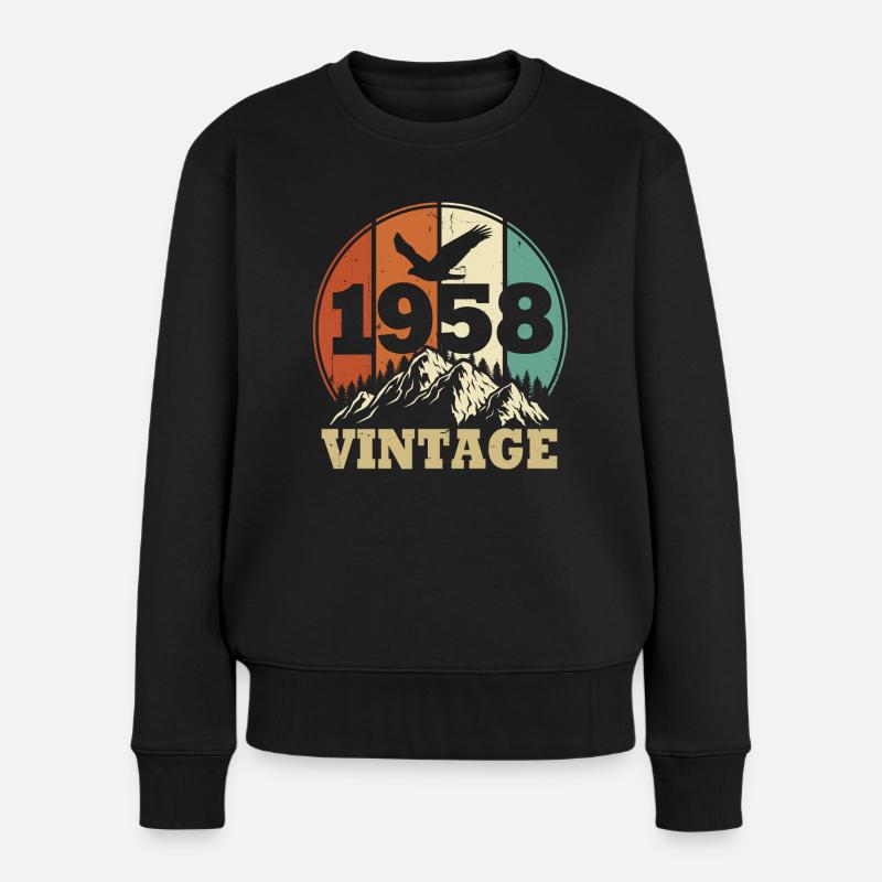 Jahrgang 1958 - Frauen Premium Bio Pullover - Schwarz