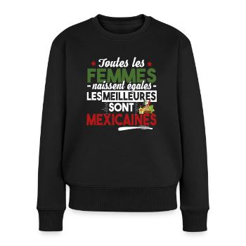 Mexicaine Mexique Femme Cadeau Espagnol Humour - Pull Premium bio Femme - noir - Devant - Julia (174cm)