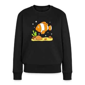 Fisch Clownfisch - Frauen Premium Bio Pullover - Schwarz - Vorne - Julia (174cm)