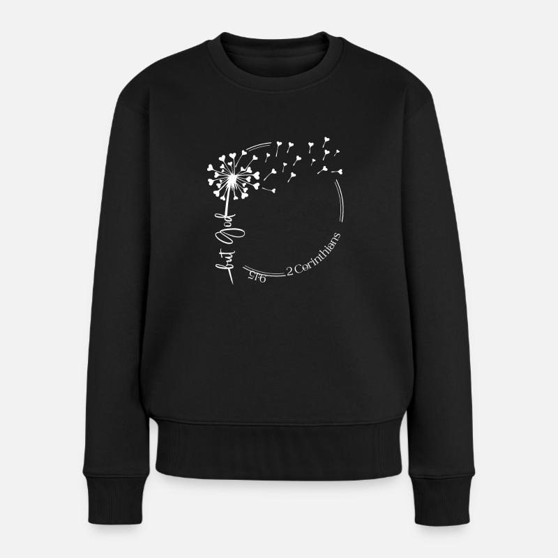 Christlicher Löwenzahn Design aber Gott... 2. Korinther - Frauen Premium Bio Pullover - Schwarz