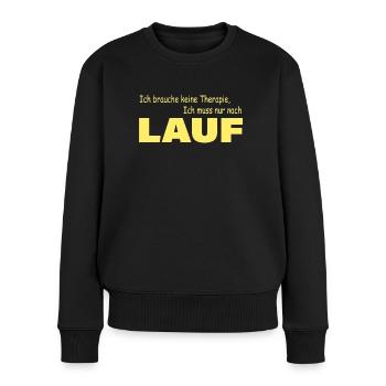 Therapie LAUF - Frauen Premium Bio Pullover - Schwarz - Vorne - Julia (174cm)